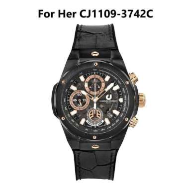 Charles Jourdan CJ1109-3C Sport Jam Tangan Wanita rubber Strap Black