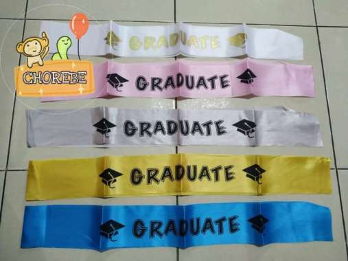 Sash Selempang Wisuda / Sarjana / Graduation Graduate Aneka Warna