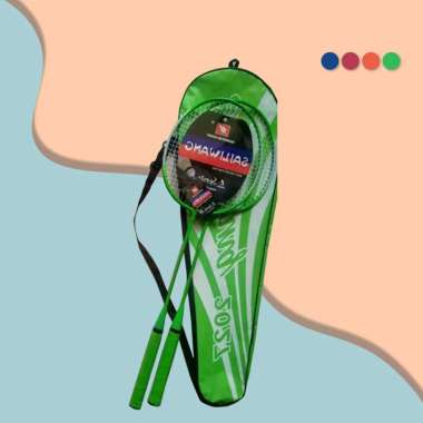 OEM ONE-O5-O7 Raket Badminton Set Isi 2 Raket Bulutangkis Bonus Tas Bulu Tangkis Raket O5 - HIJAU
