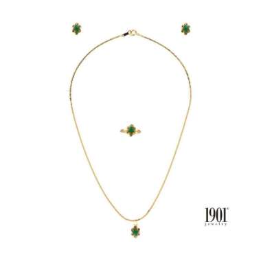 1901 Jewelry Kalung Set Giok Lapis Emas