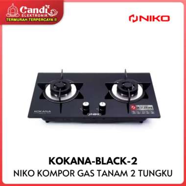 NIKO Kompor Gas Kaca KOKANA BLACK 2.0 - 2 Tungku