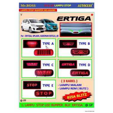 PROMO!! LAMPU STOP LED BUMPER BELAKANG SUZUKI ERTIGA