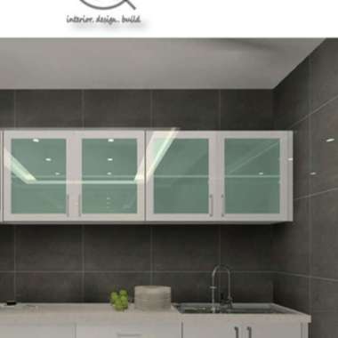 Rak Piring Lemari Gantung Dapur Kitchen Set Atas Kaca Polos 4 Pintu Ks Original 100% (Kode 045) Mult