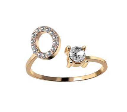 OEM ONE-K59 Cincin Huruf Gold Stainless Inisial Nama Cincin Alphabet / Cincin Abjad Huruf A-Z Wanita