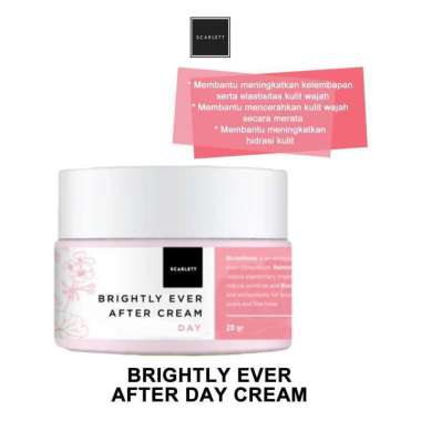 [ORI] Scarlett Whitening Brightly Ever After Day Cream With Glutathione Melembabkan Wajah - BPOM