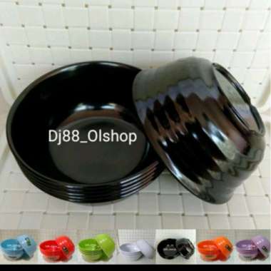 Mangkok Jumbo Besar Lebar Hitam Putih Warna Oriental Jepang Cafe Restoran 7" | Serving Bowl Saji Ram