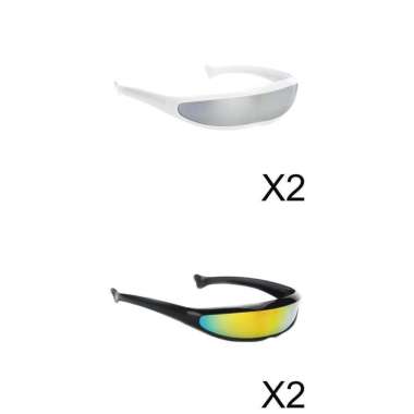5Pcs Novelty Futuristic  Mirrored Sunglasses Glasses Costume Props 
