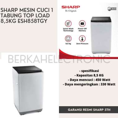 SHARP MESIN CUCI 1 TABUNG TOP LOAD 8,5 ESH858TGY