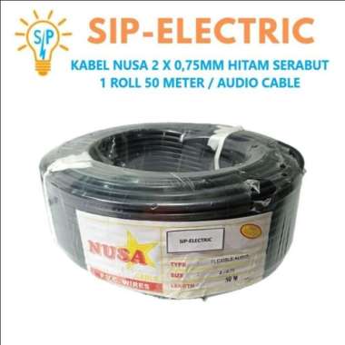KABEL NUSA NYYHY 2X0.75 MM HITAM 1 ROLL 50 METER / NUSA NYYHY 2X0,75M