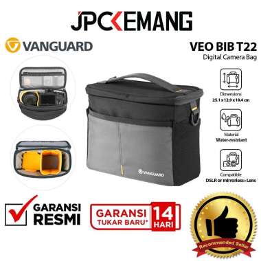 JPC KEMANG Vanguard VEO BIB T22 Bag In Bag Insert / Standalone Camera Bag GARANSI RESMI Black