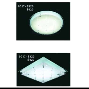 lampu hias plafon 40 cm minimalis tersedia model bulat dan kotak fitting rumahan E27