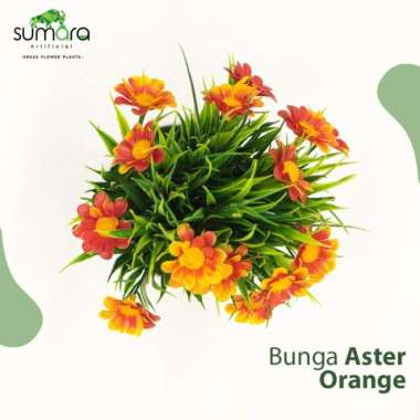 Bunga Sintetis / Bunga Artificial Bunga Aster - Ungu Orange