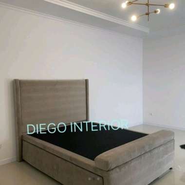 Divan dipan sorong 2in1 rangka tempat tidur untuk matras kasur dan springbed atas 100 bawah 90