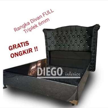Divan dipan sandaran jaguar rangka tempat tidur untuk kasur matras busa dan springbed 160x200 putih