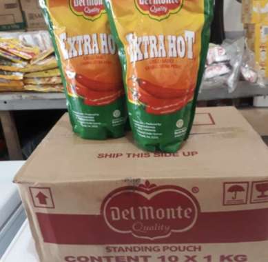 Delmonte extra hot pouch 1kg dus / Saus Sambal Delmonte Extra pedas