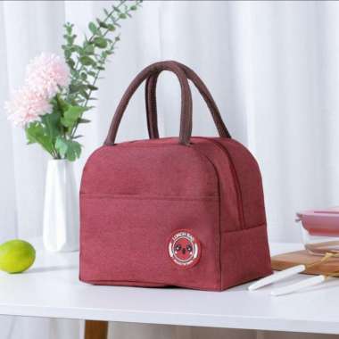 011 insulated lunch bag cooler bag tas bekal kotak makan rantang korea Merah