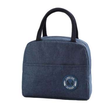 011 insulated lunch bag cooler bag tas bekal kotak makan rantang korea Biru