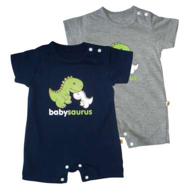 PLEU Kodok Babysaurus Romper Jumper Bayi Laki Laki 6 bulan Navy