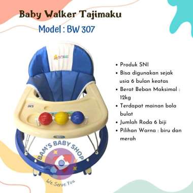 Baby Walker Standart Apolo Bayi Bw 306 Bw 307 Alat Bantu Jalan Anak Tajimaku BW 307 Biru