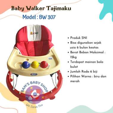 Baby Walker Standart Apolo Bayi Bw 306 Bw 307 Alat Bantu Jalan Anak Tajimaku BW 307 Merah