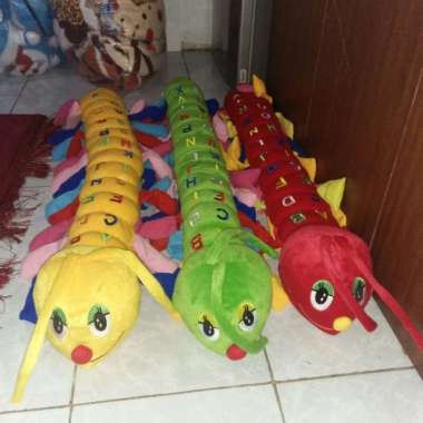 Boneka Ulat Ulil Jumbo Boneka Dashboard Mobil Ulil Abjad Multicolor