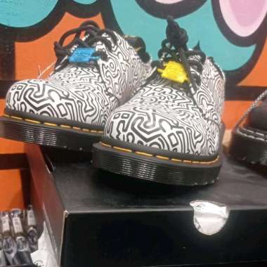 DOCMART DR MARTENS 1461 BLACK WHITE KEITH 36 - 45 LIMITED EDITION NEW ORIGINAL