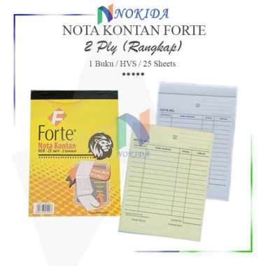 Nokida Nota Kontan Forte [1 Buku] 3 Rangkap Nota 2 Rangkap / Nota 1 Ply 2 Ply 3 Ply / Kertas Nota Pe
