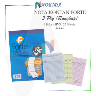 Nokida Nota Kontan Forte [1 Buku] 3 Rangkap Nota 2 Rangkap / Nota 1 Ply 2 Ply 3 Ply / Kertas Nota Pe