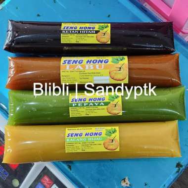 Dodol Buah Seng Hong Labu Ketan Hitam Pepaya Kacang Hijau Keribang Ungu khas Pontianak Ketan Hitam