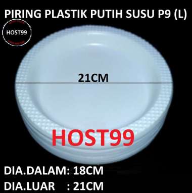 PIRING PLASTIK PUTIH SUSU P9 BESAR LARGE KUE ULTAH