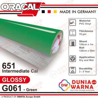 Sticker Oracal 651 061 Green Gloss/Matte(Doff) Meteran Cutting Stiker Multicolor