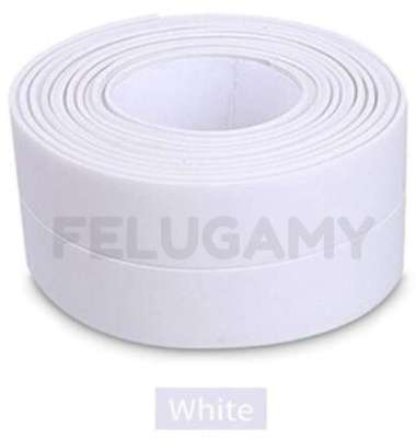 TAPE PEREKAT ANTI AIR JAMUR MINYAK PVC LAKBAN STRIP ISOLASI WASTAFEL PVC PUTIH