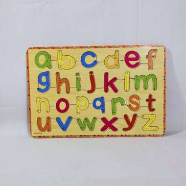 Puzzle Varian Huruf Alfabet Mainan Edukasi Puzzle Murah Omochatoys Kecil Bergaris