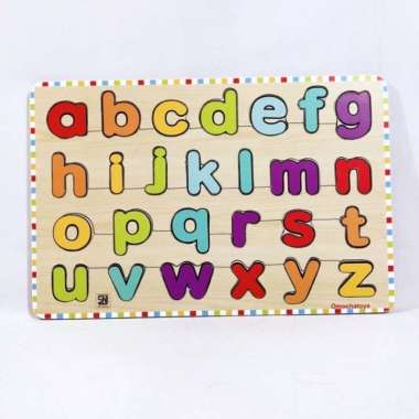 Puzzle Varian Huruf Alfabet Mainan Edukasi Puzzle Murah Omochatoys My ABC Huruf Kecil