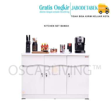 Super Furniture KSB 4031 Kitchen Set Bawah 3 Pintu Kunci + 3 Laci / Lemari Dapur [Khusus Jabodetabek