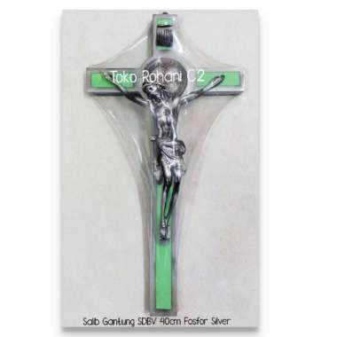 Salib Gantung SDBV 40cm Fosfor Silver - Salib Dinding - Salib Gantung