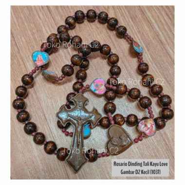Rosario Dinding Tali Kayu Love Gambar Kecil D2 (1037)- Rosario Rohani