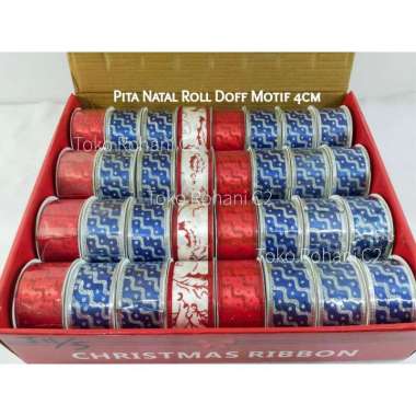 Hiasan Natal Pita Natal Roll Doff Motif 4cm 3m - Pita Natal - Hiasan N