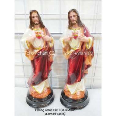 Patung Yesus Hati Kudus 30cm Merah RF (4655) - Patung Yesus - Patung