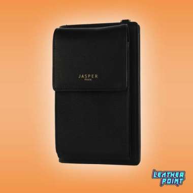 JASPER AVA - Dompet Hp Panjang Slingbag Wanita Kulit Original Import Black