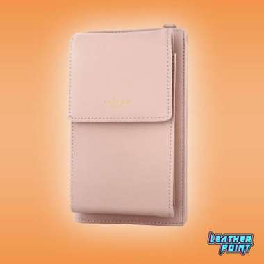 JASPER AVA - Dompet Hp Panjang Slingbag Wanita Kulit Original Import Pink