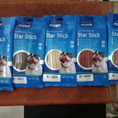 snack pookie star stik dog food all varian 70grm