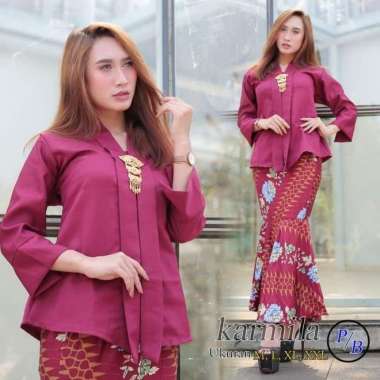 Setelan Kebaya Modern Floy Kutubaru Rok Duyung Maroon Dan Lainnya