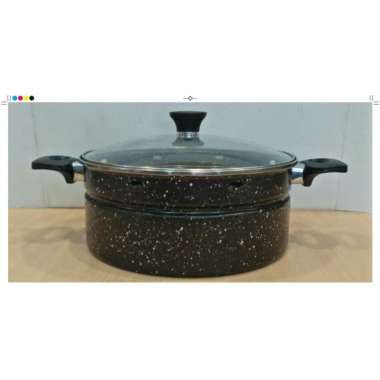 ALAMImart - Wok Streamer Enamel 30cm - Wok Kukus Enamel - Panci Kukus Wok Enamel 30cm
