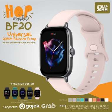 BF20 Silikon Strap 20mm SMALL for Amazfit GTS 2 3 Mini BIP Lite / Galaxy Watch 4 Active / Huawei GT 