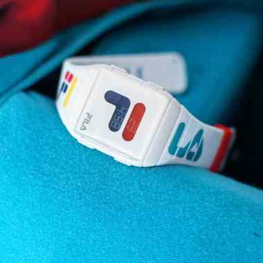 Fila Iconic Digital Youth Rubber Strap Original Jam Tangan Unisex Blue Red White