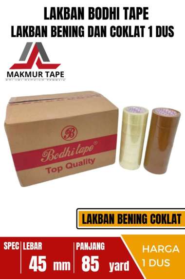 LAKBAN BENING COKLAT BODHI TAPE UK 48MM X 100YARD 1 DUS ISI 72 ROLL BENING