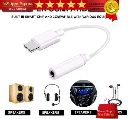 Kabel USB Type C to 3.5mm Headphone Jack Adapter Male to Female Aux Connector Converter