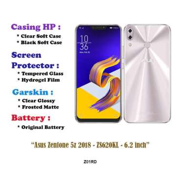 Asus Zenfone 5z 2018 - ZS620KL - 6.2 inch - Case - Screen Protector - Battery - Dll Battery