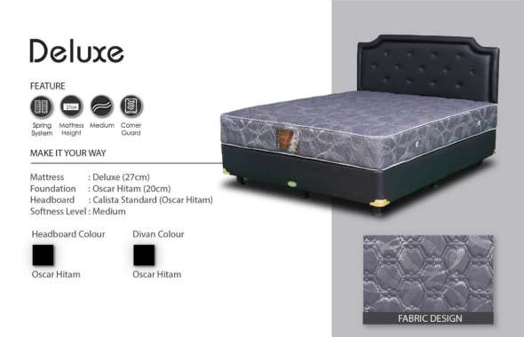 Central Kasur Spring Bed Deluxe Full Set Calista 180 x 200